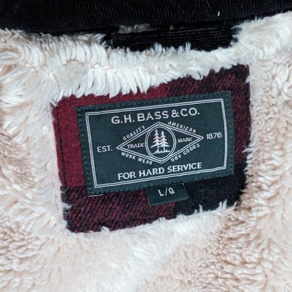 G.H. Bass & Co. Wool Blend Buffalo Plaid Coat Size L Preowned - Picture 5 of 5